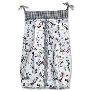 Dr. Suess Cat In The Hat Diaper Stacker  Scatterprint Percale W/Black 