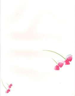 Pink Flowers Printable Cards   20 Pc Computer Paper  