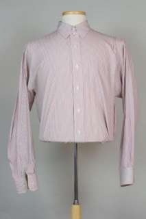 Vtg 80s Gitman Bros Red/White Stripe Dress Shirt 16.5  