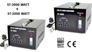 2000 + 3000 Watt Voltage Converter Transformer 110 220  