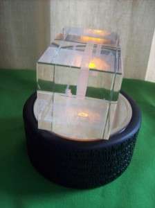 Chevy Racing Logo 3D Cube Crystal Hologram & Light Base  