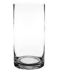 Cylinder Vase. Clear Glass. H 12, D 6. Brand New (4 pcs), Floral 