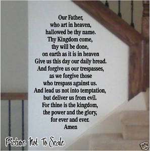 THE LORDS PRAYER   vinyl wall decal   BIBLE SCRIPTURE  