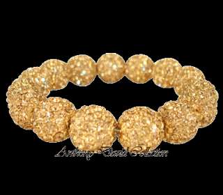 Ladies Jewelry Gold Crystal Pave Bracelet with Swarovski Crystals 
