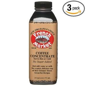 French Market Coffee Concentrate, 20 Ounce Bottles (Pack of 3)