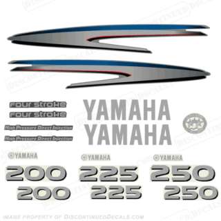 Yamaha 200/225/250hp 4 Stroke/HPDI Outboard Decal Kit  