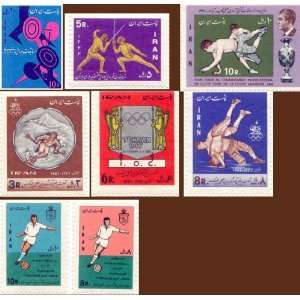 Persian Stamps Sports Olympics Soccer Issued 1965 1969 MNH Collectible