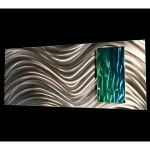 single panel metal wall art sculpture   inversion green 