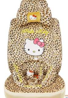 Hello Kitty Car Front Rear Seat Cover LEOPARD 18pcs two color yellow 