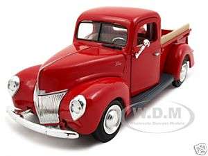 1940 FORD PICKUP TRUCK RED 124 DIECAST MODEL CAR  
