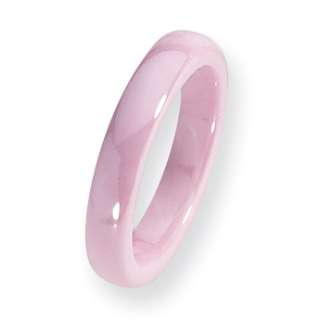 Ceramic Pink 4mm Polished Band Ring  