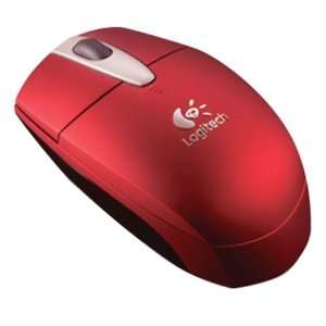  Logitech Cordless Optical Mouse for Notebooks (Red 