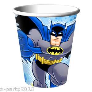BATMAN Super Hero 9oz PAPER CUPS ~ Birthday Party Supplies 