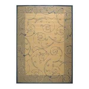   Courtyard CY26653101 Natural and Blue Country 67 x 96 Area Rug