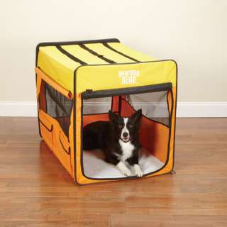 GUARDIAN GEAR COLLAPSIBLE DOG CRATE ORANGE & YELLOW LRG  