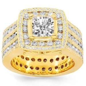   Yellow Gold Mens Custom Diamond Ring 8.00 Ctw Avianne & Co Jewelry