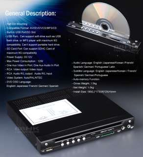 Half Din AVI/DVD/VCD//CD Player Built in SD/USB Port