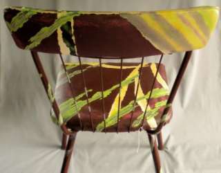 VTG ORIGINAL MICHOD OIL RECYCLED ART HAND PAINTED CHAIR  