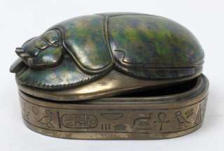 Egyptian Scarab Beetle Hieroglyphs Jewelry Trinket Box  