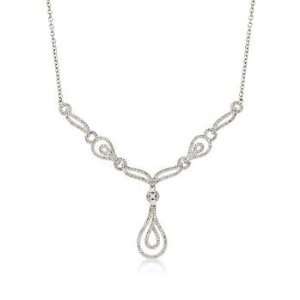   10 ct. t.w. Diamond Teardrop Y Necklace In 14kt White Gold Jewelry