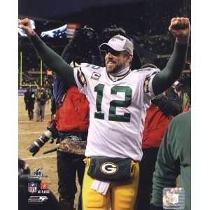 Aaron Rodgers Celebrates winning the 2010 NFC Championship Game Finest 