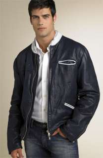 Armani Jeans Leather Motorcycle Jacket  