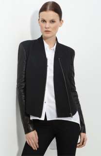 Helmut Lang Leather Sleeve Jacket  