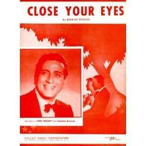   Eyes Vintage Sheet Music Recorded by Tony Bennett 