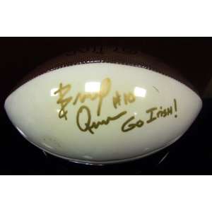 Brady Quinn Autographed NFL Licensed Panel Football