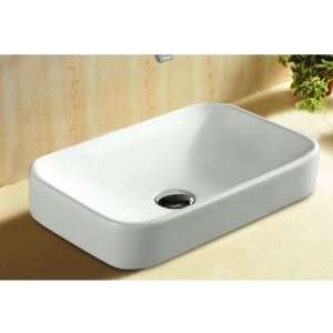 Caracalla CA4120A Rectangular White Ceramic Self Rimming Bathroom Sink 