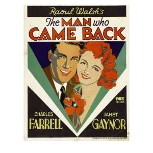 The Man Who Came Back, Charles Farrell, Janet Gaynor on Window Card 