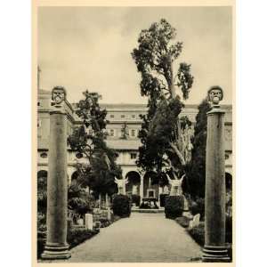   Rome Garden Statuary Fountain Diocletian Baths   Original Photogravure