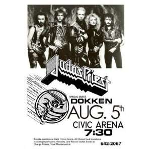  Judas Priest with Dokken at the Civic Arena Concert Sheet 