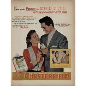 DONNA REED and JOHN DEREK  1951 Chesterfield Cigarettes Ad, A3150 