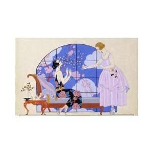 Georges Barbier   Two Ladies In A Salon Giclee
