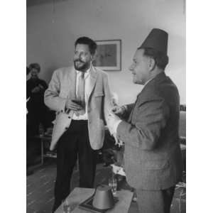 Authors Gerald Durrell and His Brother Lawrence Durrell Chatting at 
