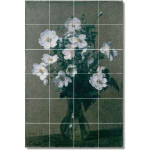 Henri Fantin Latour Flowers Wall Tile Mural 25  17x25.5 using (24) 4 