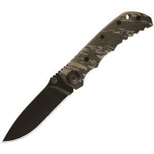 Lone Wolf Knives Harsey T2 Folder, Desert Camo Handle, Black Blade 