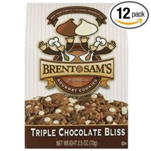Brent & Sams Triple Chocolate Bliss Cookie, 7 Ounce (Pack of 12 