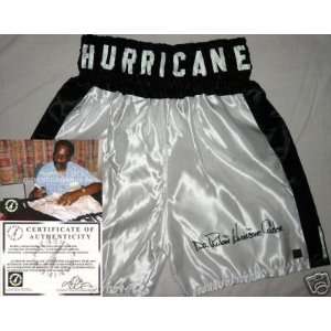 Rubin Hurricane Carter Signed Boxing Trunks  Sports 