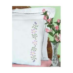 Jack Dempsey Stamped Pillowcases With White Perle Edge 2/Pkg 