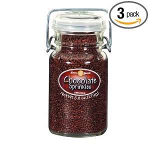 Dean Jacobs Chocolate Sprinkles Glass Jar with Wire, 6.3 Ounce (Pack 