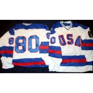 Jim Craig Autographed Jersey   1980 Miracle on Ice by Mike Eruzione 20 