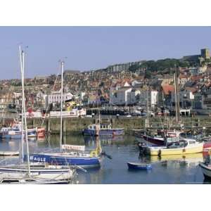  Boats in Harbour and Seafront, Scarborough, Yorkshire 