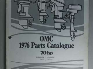 Original 1976 OMC Parts Catalog 70 HP Evinrude   70673 & Johnson 