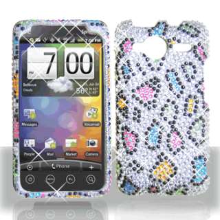 Rainbow Leopard Bling Case Phone Cover HTC EVO Shift 4G  