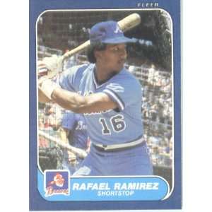  1986 Fleer # 526 Rafael Ramirez Atlanta Braves Baseball 