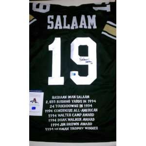 Rashaan Salaam Signed University of Colorado Buffalo Stat Jersey