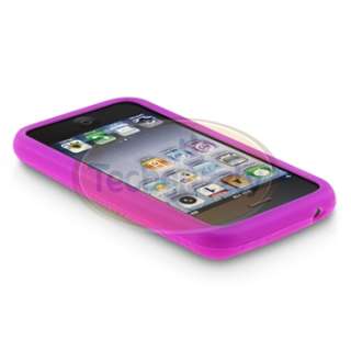 Purple Soft Case Cover+LCD Privacy Filter for iPhone 3 G 3GS New 