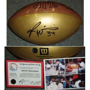 Ricky Williams Signed Wilson Gold Ball